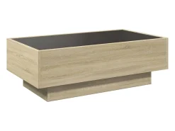 Mesa de centro y LED madera ingeniería roble Sonoma 90x50x30 cm