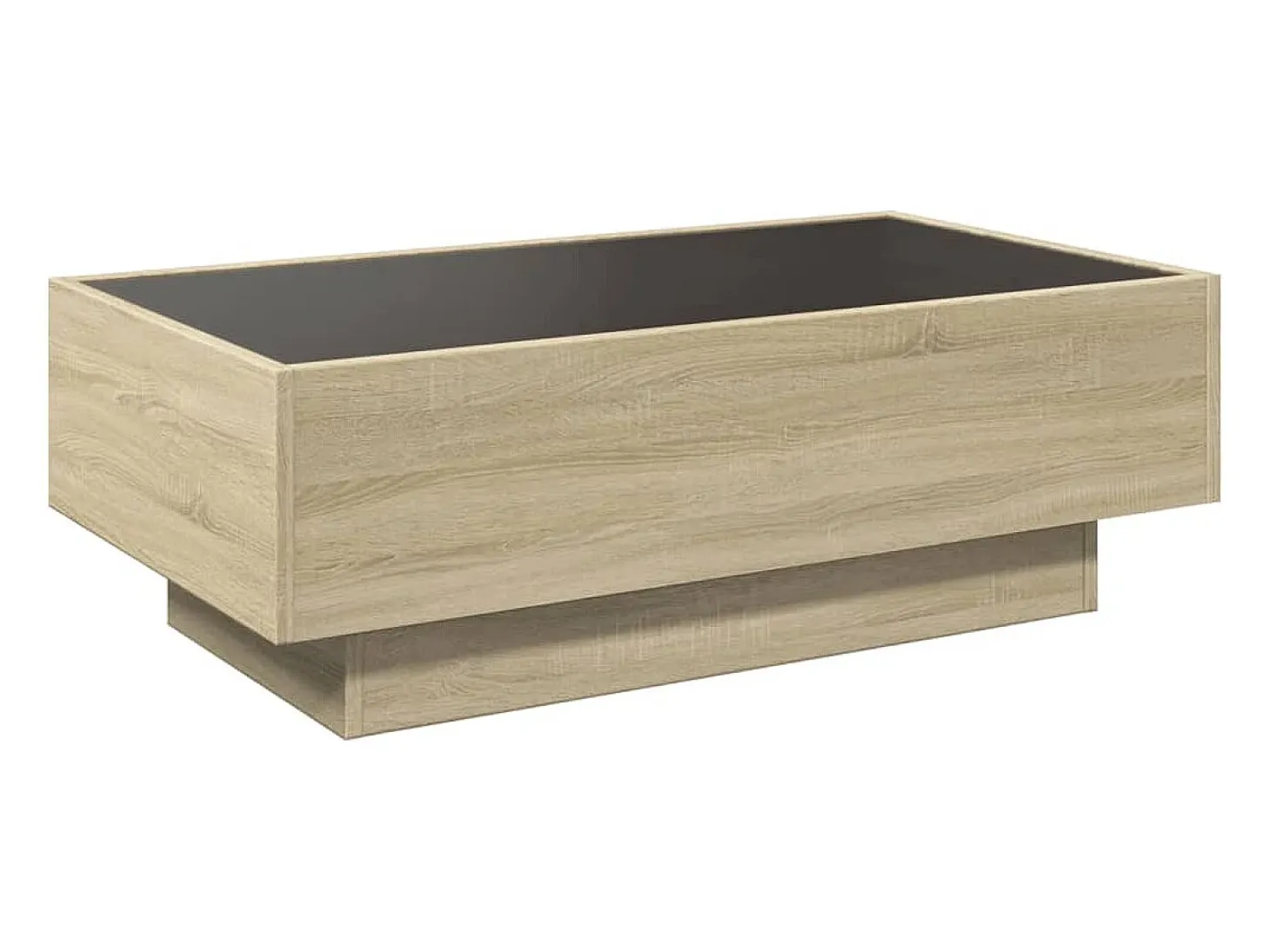Mesa de centro y LED madera ingeniería roble Sonoma 90x50x30 cm