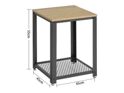 Mesa de centro/mesita de noche Valora – Roble Sonoma con marco negro