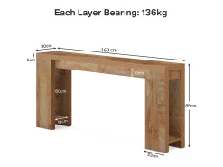 Mesa de Consola 160 x 29,5 x 85 cm, Mesa auxiliar, Mesa de Pasillo, Mesa Baja para pequeños espacios