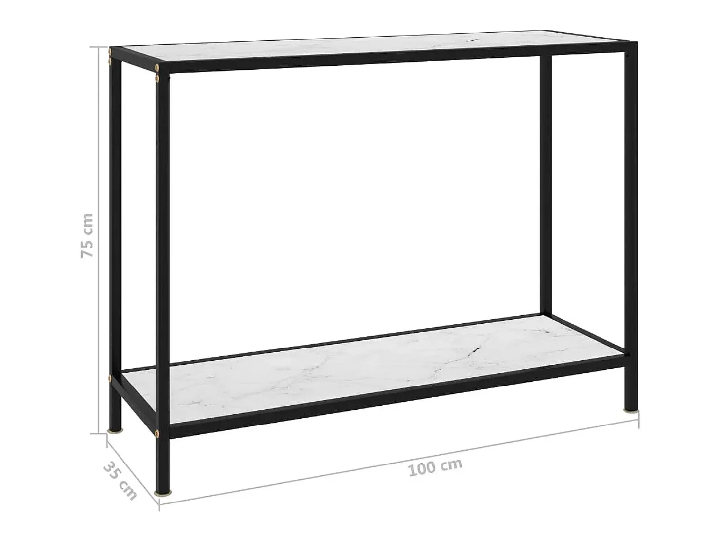 Mesa de consola blanco vidrio templado 100x35x75 cm