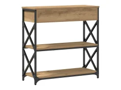Mesa de Consola con cajón Roble artisan 75 x 28 x 75 cm
