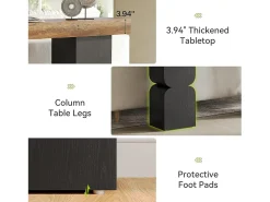Mesa de consola de 160 cm, aspecto resistente, mesa detrás del sofá