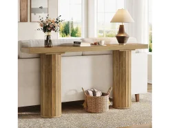 Mesa de consola extra larga de 160 cm, mesa rectangular para el vestíbulo, mesa para sofá detrás del sofá
