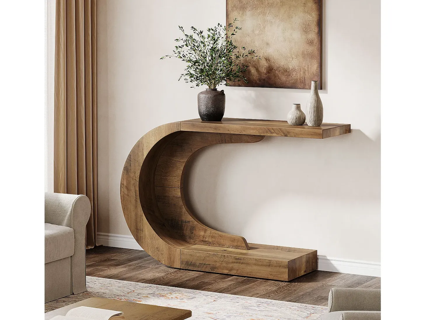 Mesa de consola, Mesa de comedor vintage, 110 x 35 x 75 cm, Mueble de consola para la entrada