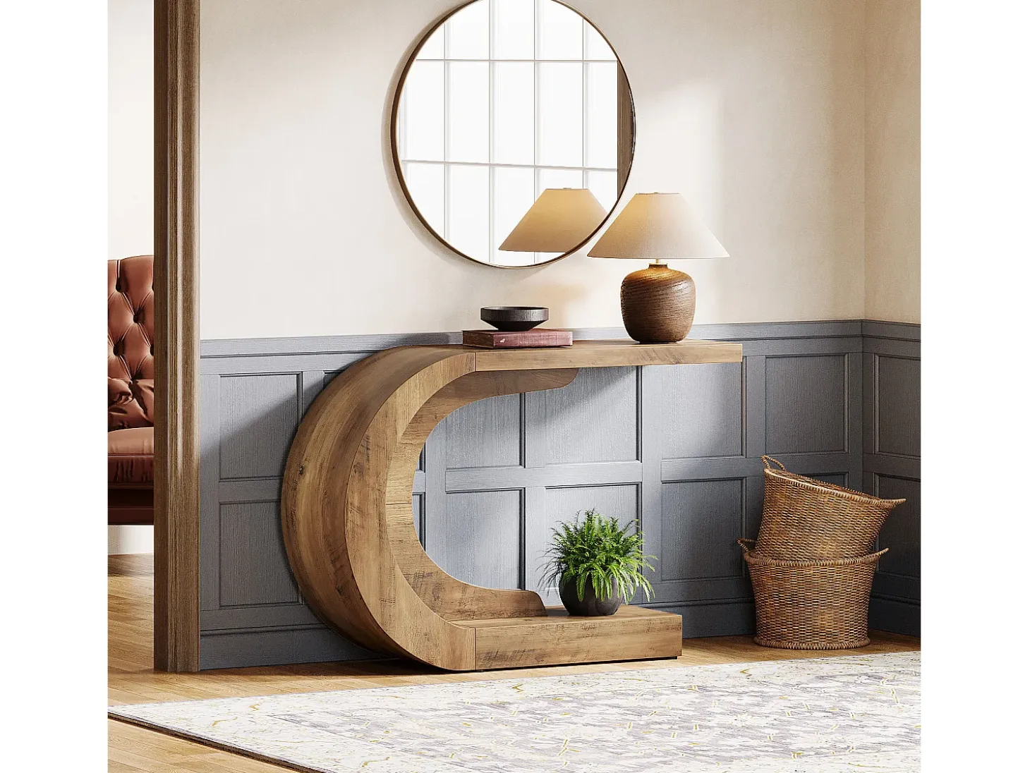 Mesa de consola, Mesa de comedor vintage, 110 x 35 x 75 cm, Mueble de consola para la entrada