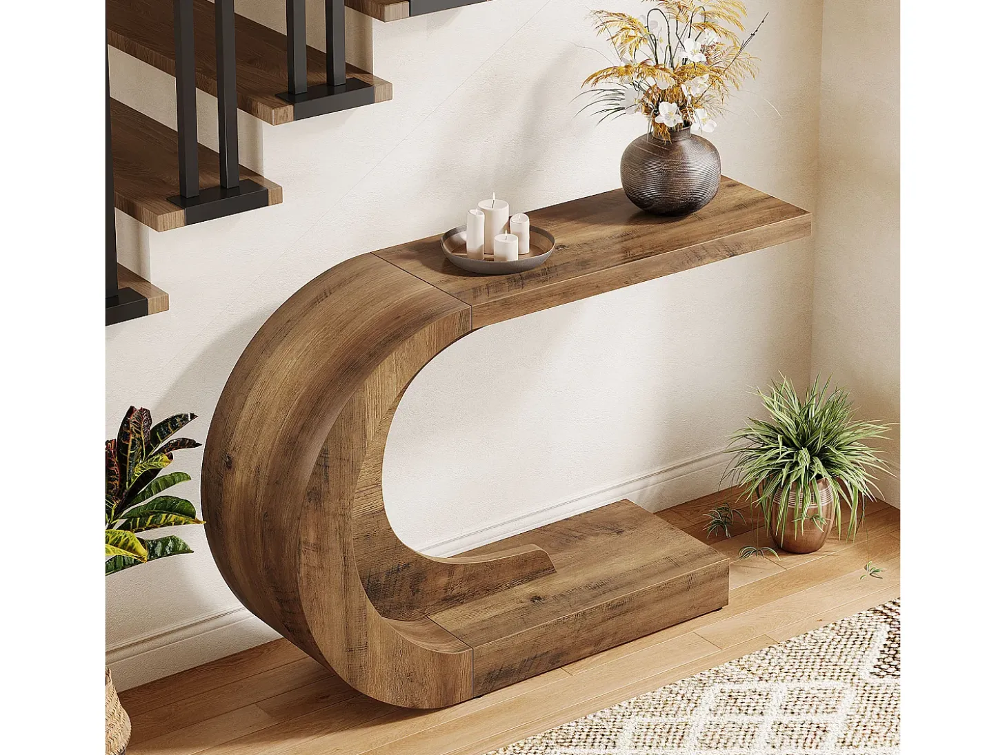 Mesa de consola, Mesa de comedor vintage, 110 x 35 x 75 cm, Mueble de consola para la entrada