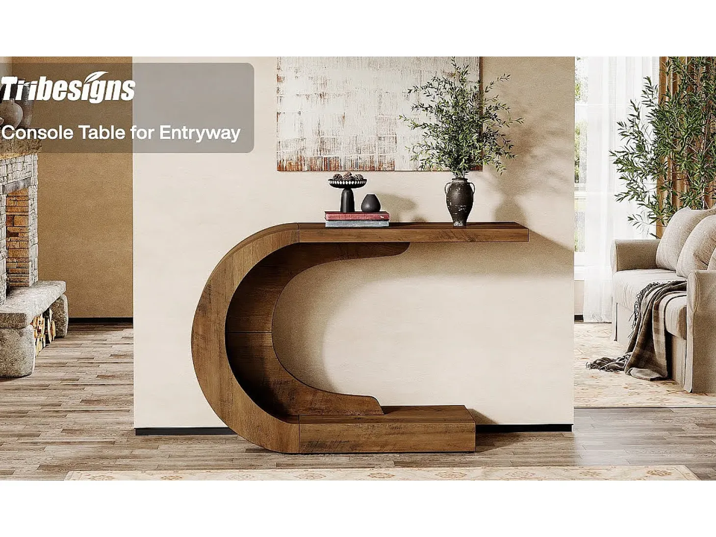 Mesa de consola, Mesa de comedor vintage, 110 x 35 x 75 cm, Mueble de consola para la entrada