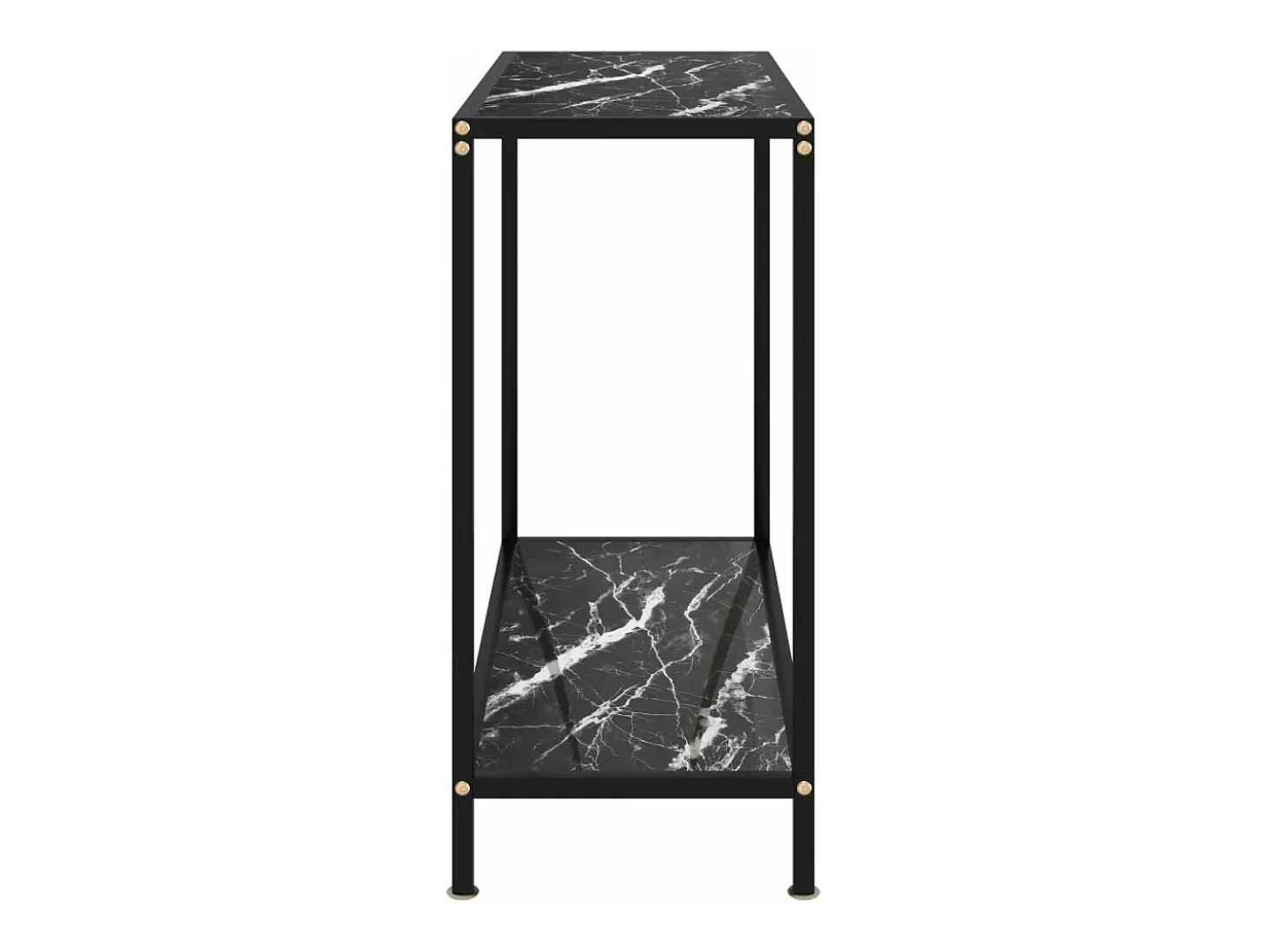 Mesa de consola negro vidrio templado 80x35x75 cm