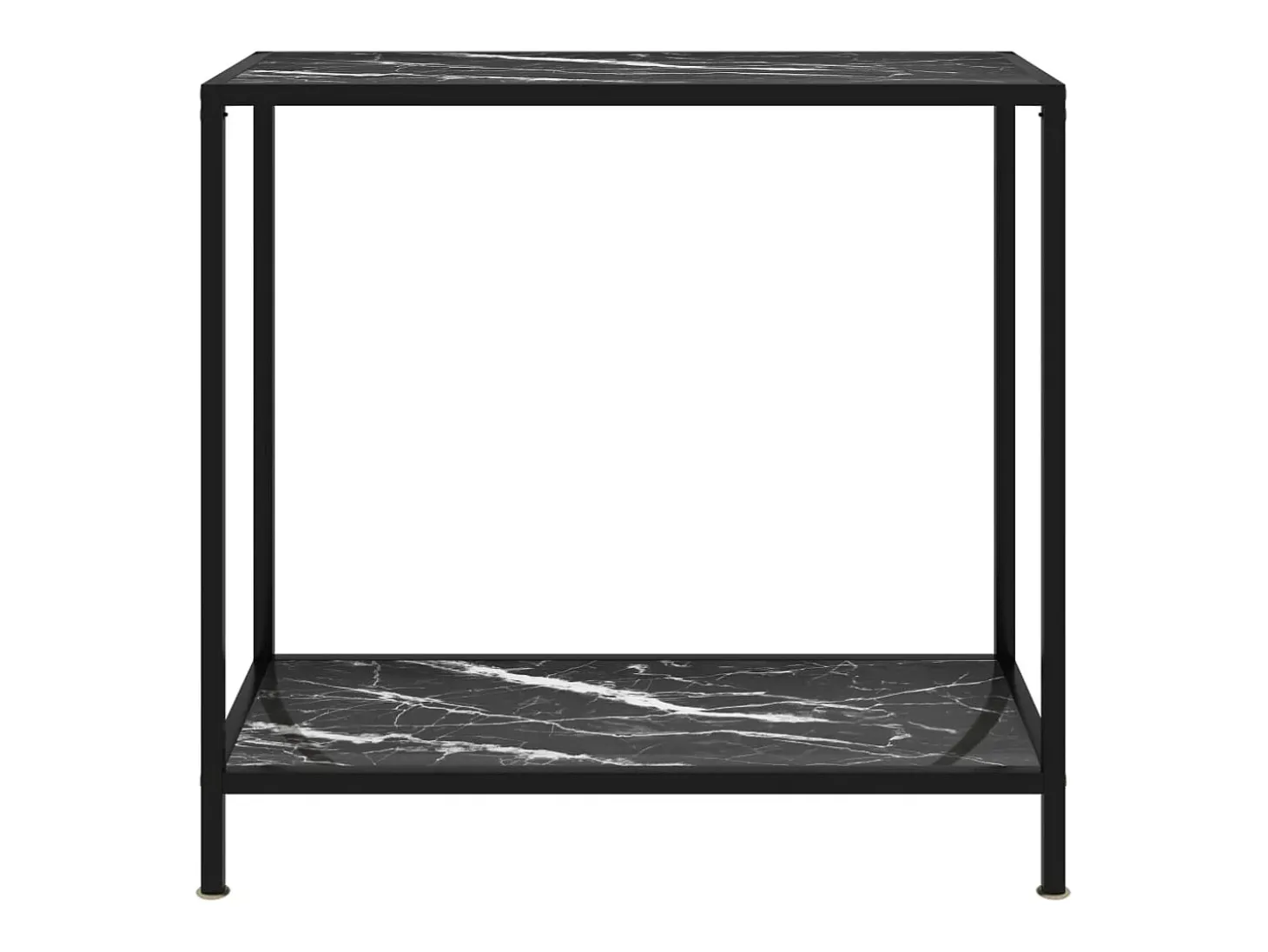Mesa de consola negro vidrio templado 80x35x75 cm