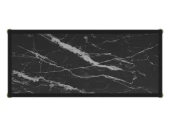 Mesa de consola negro vidrio templado 80x35x75 cm