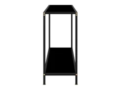 Mesa de consola negro vidrio templado 120x35x75 cm