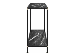 Mesa de consola negro vidrio templado 120x35x75 cm