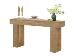 Mesa de consola rectangular de 160 cm de largo, Mesa baja detrás del sofá para la entrada (Natural)
