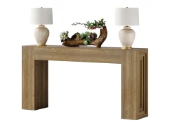Mesa de consola rectangular de 160 cm de largo, mesa de entrada rectangular detrás del sofá