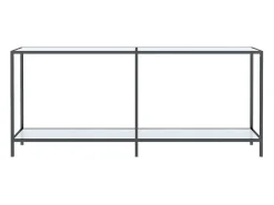 Mesa de consola vidrio templado blanco 180x35x75,5 cm ES740752
