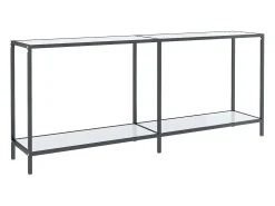 Mesa de consola vidrio templado blanco 180x35x75,5 cm ES740752