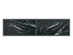 Mesa de consola vidrio templado negro 140x35x75,5 cm