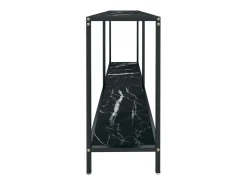 Mesa de consola vidrio templado negro 140x35x75,5 cm