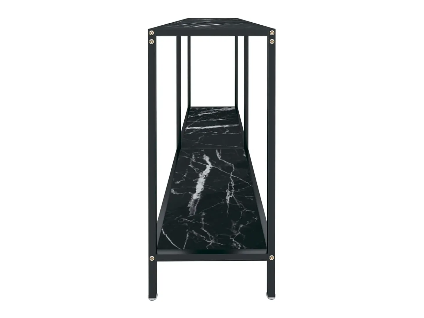 Mesa de consola vidrio templado negro 140x35x75,5 cm