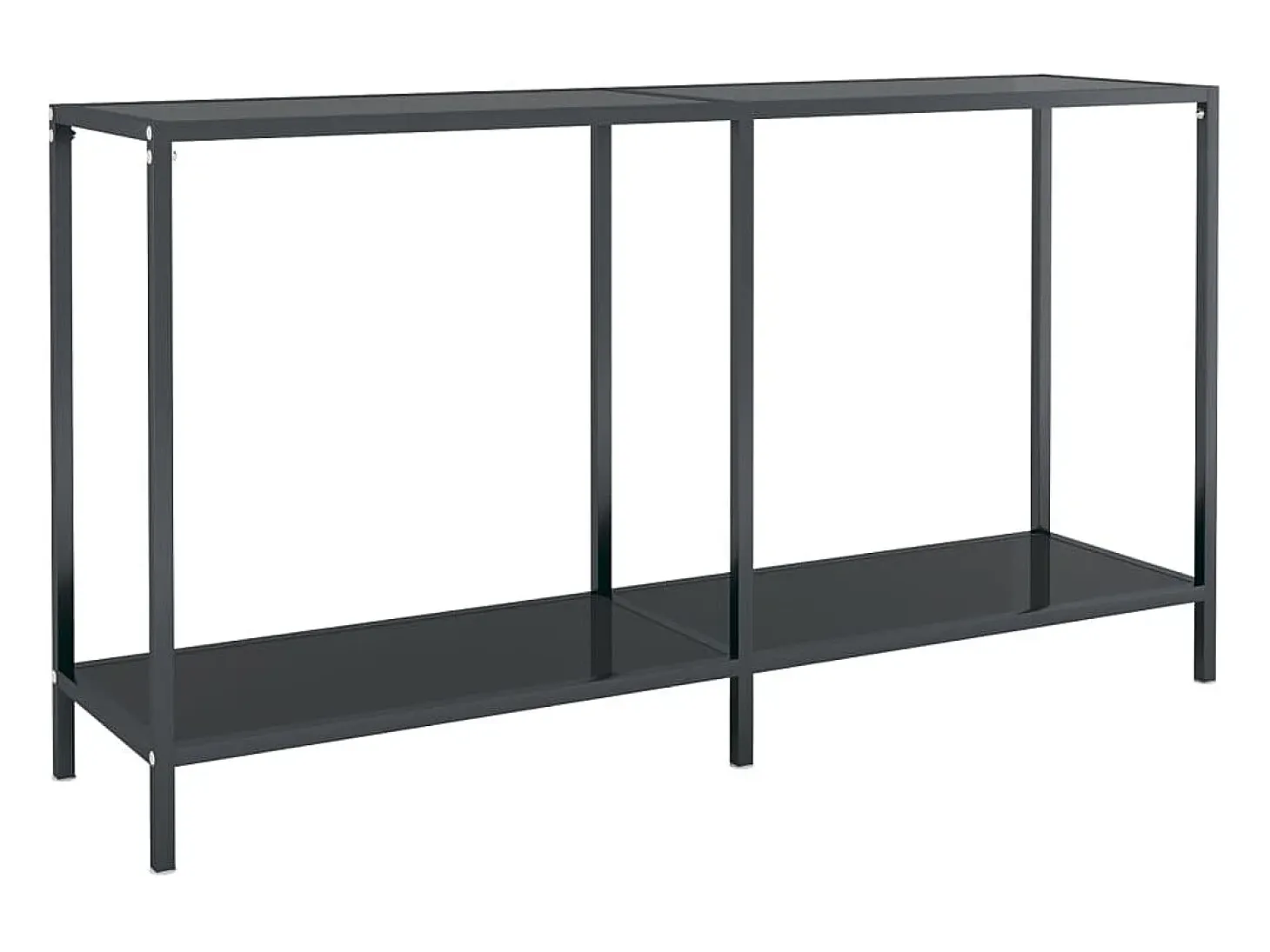 Mesa de consola vidrio templado negro 140x35x75,5 cm