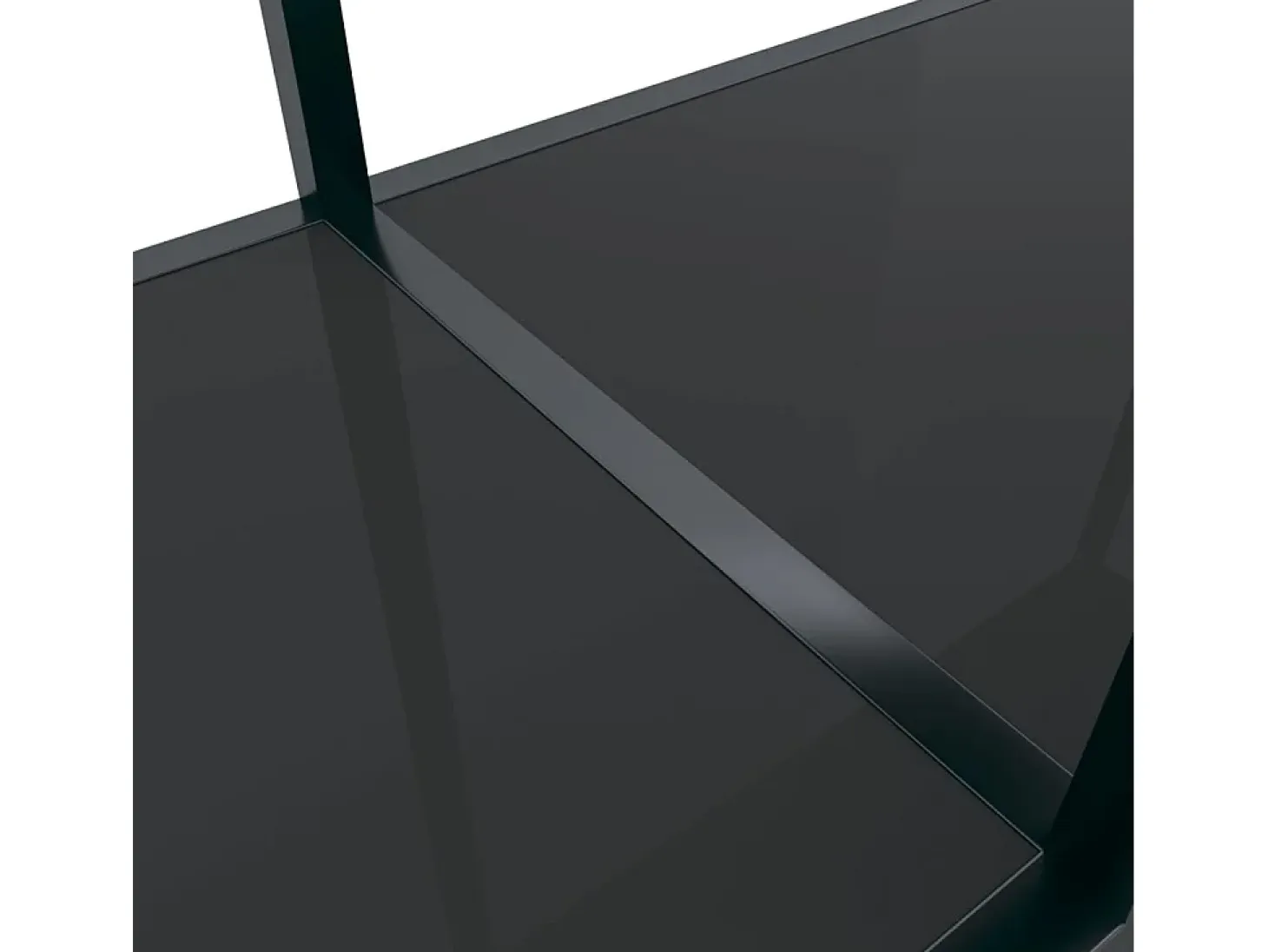 Mesa de consola vidrio templado negro 140x35x75,5 cm