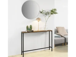 Mesa de Entrada Recibidor Mesa de Consola MDF y Hierro 120 x 80 x 20 cm FSB19-XL-N SoBuy ES
