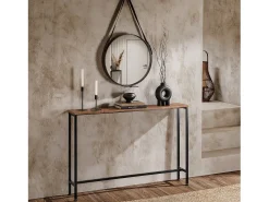 Mesa de Entrada Recibidor Mesa de Consola MDF y Hierro 120 x 80 x 20 cm FSB19-XL-N SoBuy ES