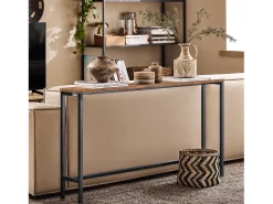 Mesa de Entrada Recibidor Mesa de Consola MDF y Hierro 120 x 80 x 20 cm FSB19-XL-N SoBuy ES