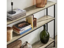 Mesa de Entrada Recibidor Mesa de Consola con 3 Niveles Estructura de Metal, Estilo Industrial 120 x 77 x 20 cm FSB49-PZ SoBuy ES