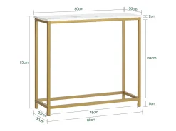 Mesa de Entrada Recibidor Mesa de Consola 80 x 75 x 30 cm con Forma Rectangular FSB29-G SoBuy ES