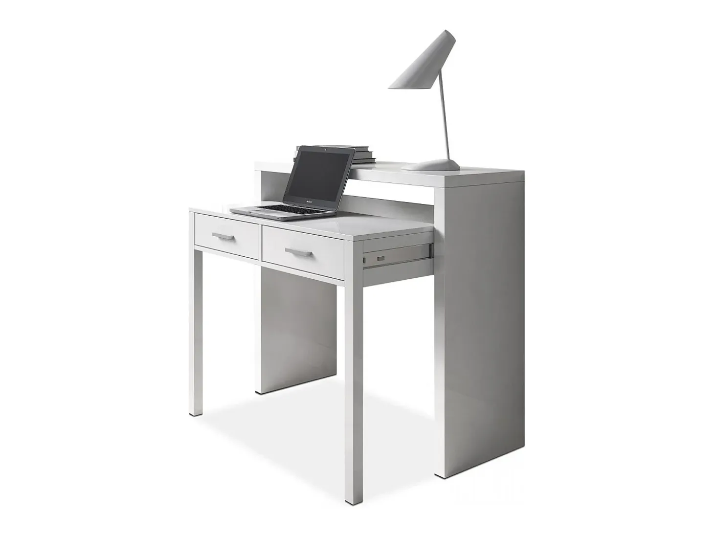 Mesa de escritorio extensible Zira Blanco Artik (Blanco Mate)