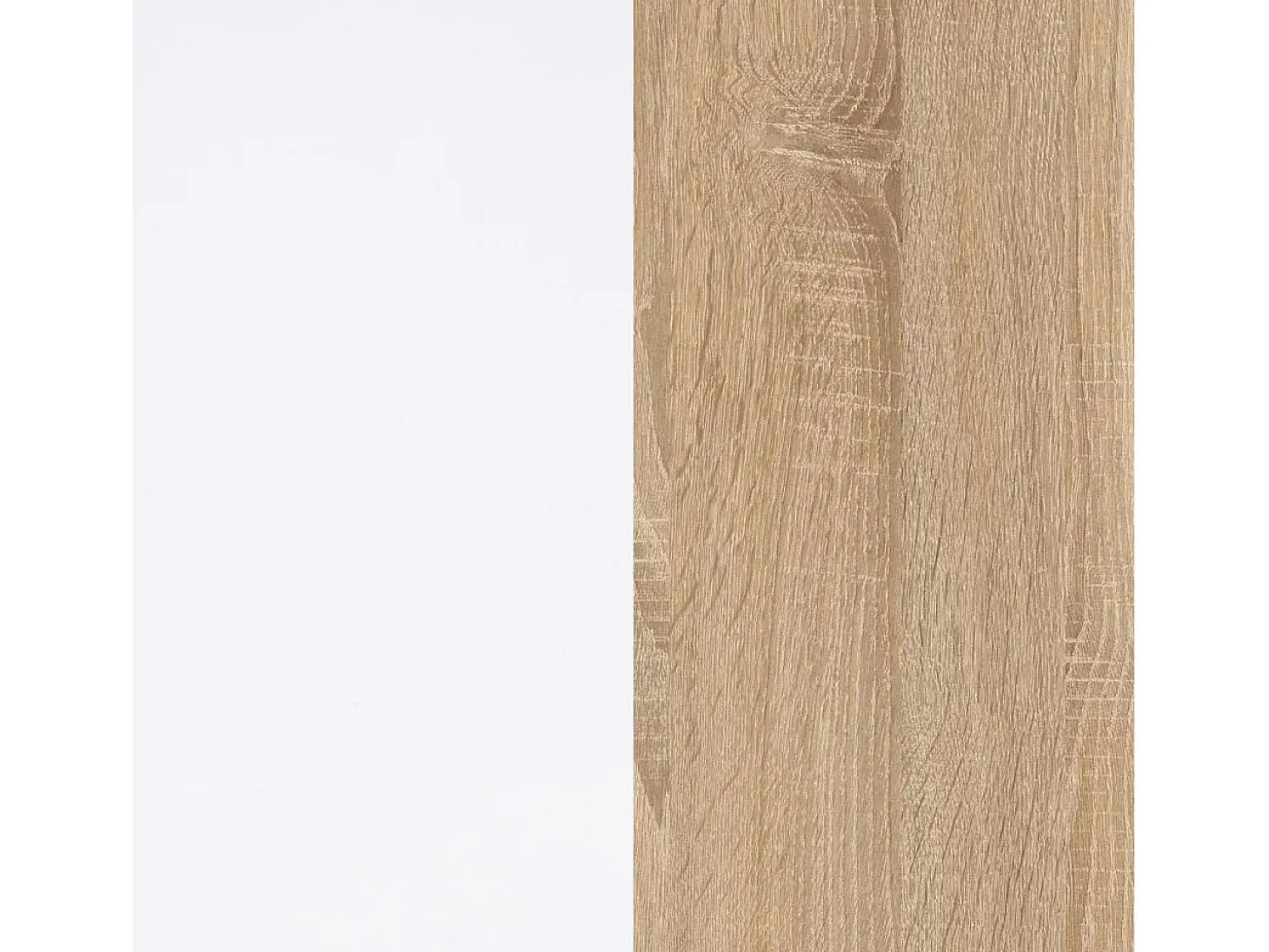 Mesa de escritorio extensible Zira Blanco Artik (Blanco Mate) - Roble Canadian