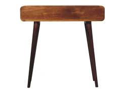 Mesa de pasillo curvada en castaño de Artisan Furniture, 2 cajones, marrón