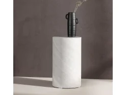Mesa de rincón York Ø30cm pedestal gris.