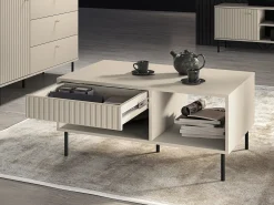 Mesa de salón rectangular - 100 cm - Beige - CALETTO