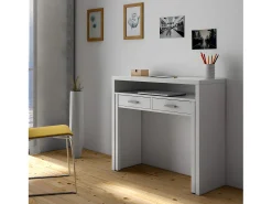 Mesa escritorio extensible con 2 cajones - L100 cm - Consola