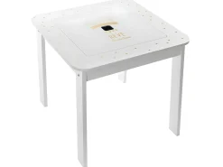 Mesa Infantil c/2 Taburetes Sup. Reversible Dormitorio Cuarto Juegos Blanco