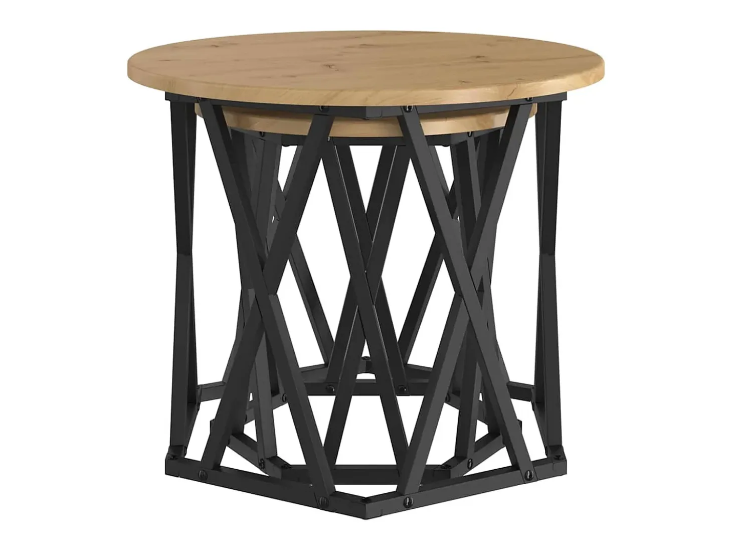 Mesa lateral 2 piezas Roble artisan 50 x 50 x 40 cm