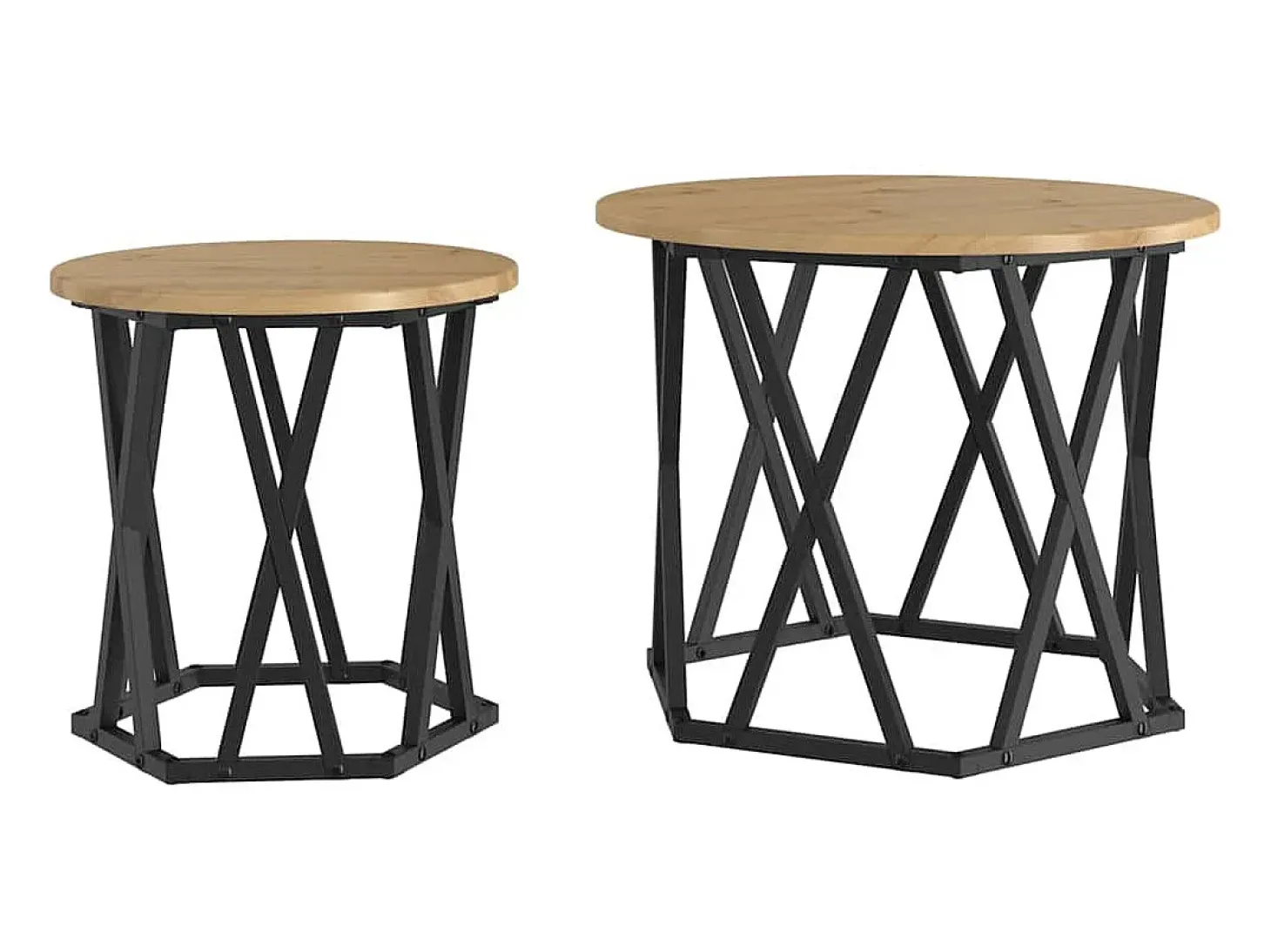 Mesa lateral 2 piezas Roble artisan 50 x 50 x 40 cm