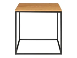 Mesa lateral de aspecto de roble con marco negro 45 x 45 x 45 cm