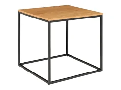 Mesa lateral de aspecto de roble con marco negro 45 x 45 x 45 cm
