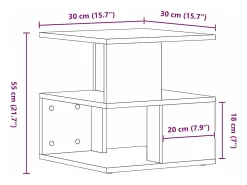 Mesa lateral Roble artisan 40 x 40 x 40 cm Madera contrachapada