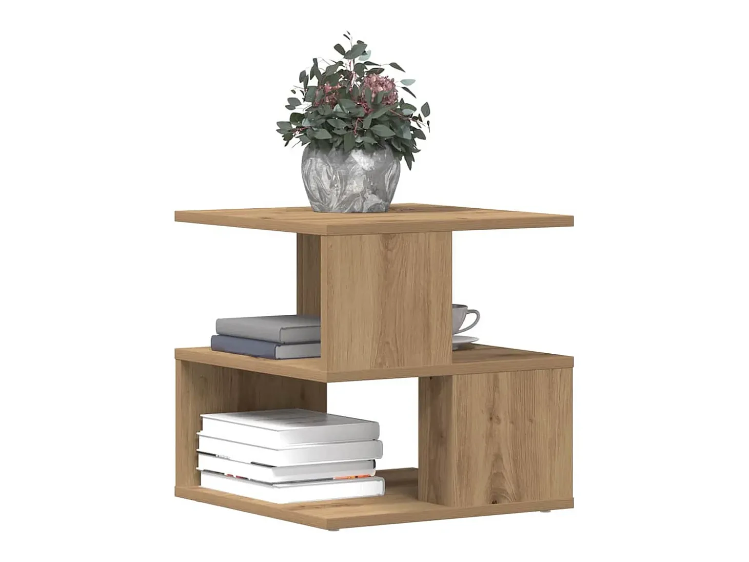 Mesa lateral Roble artisan 40 x 40 x 40 cm Madera contrachapada
