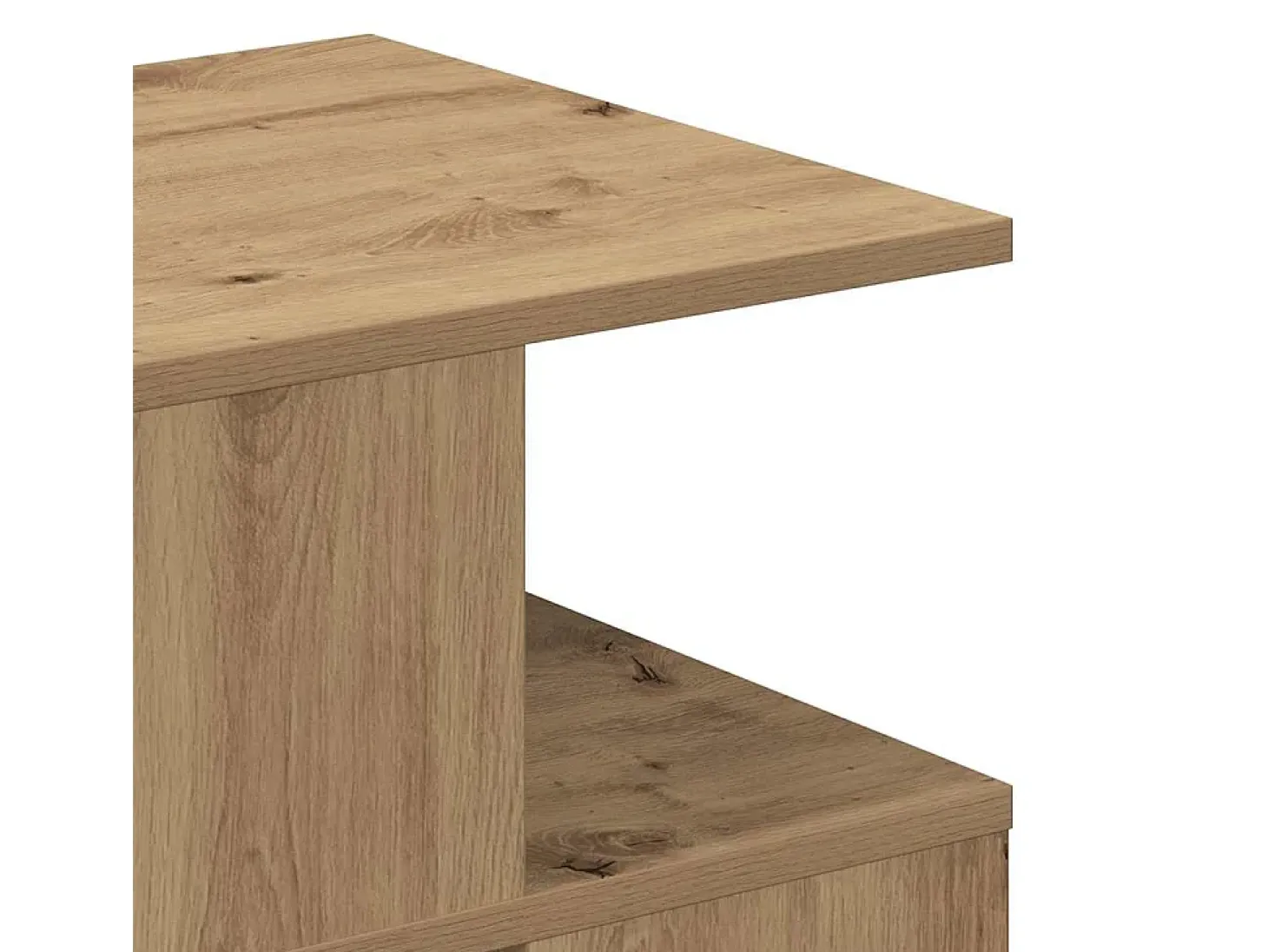 Mesa lateral Roble artisan 40 x 40 x 40 cm Madera contrachapada