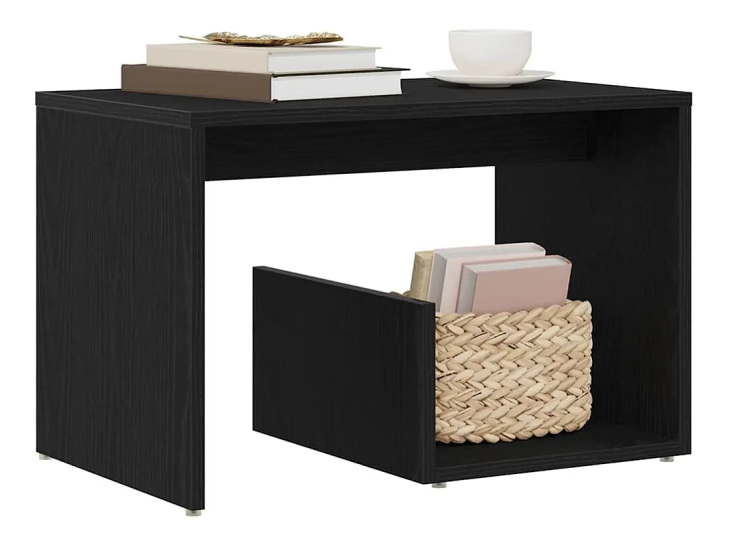 Mesa lateral Roble negro 59 x 36 x 38 cm Madera contrachapada