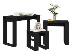 Mesa Nido 3 piezas Roble negro 61 x 28 x 47 cm