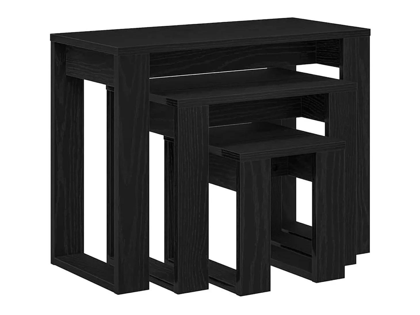 Mesa Nido 3 piezas Roble negro 61 x 28 x 47 cm