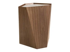 Mesa rincón triangular mármol porcelánico y nogal 2134 ANGEL CERDA