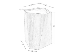 Mesa rincón triangular mármol porcelánico y nogal 2134 ANGEL CERDA